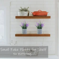 Artificial Summer Lavender Plant in Pots - Faux Lavender Flowers Decor – Fake Flowers Purple Decor Summer Plant Potted Bathroom Bedroom Kitchen Farmhouse Home 2 Pack