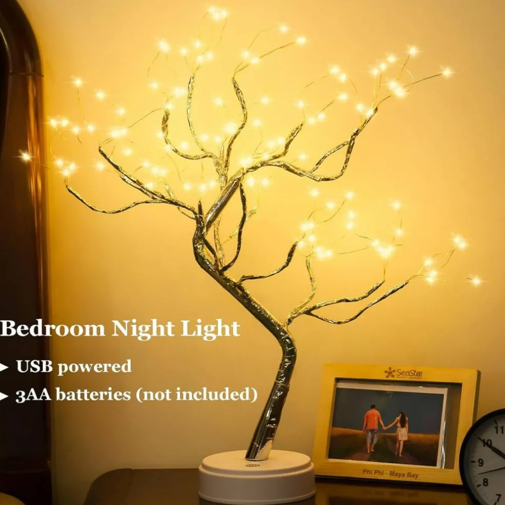 20" Artificial Tabletop Bonsai Tree Light Lamp - 108 LED (Warm White)
