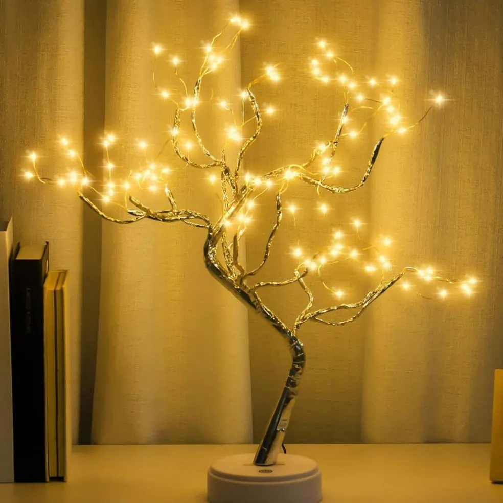 20" Artificial Tabletop Bonsai Tree Light Lamp - 108 LED (Warm White)