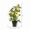 21" Artificial Yellow Rose Plant in Pot