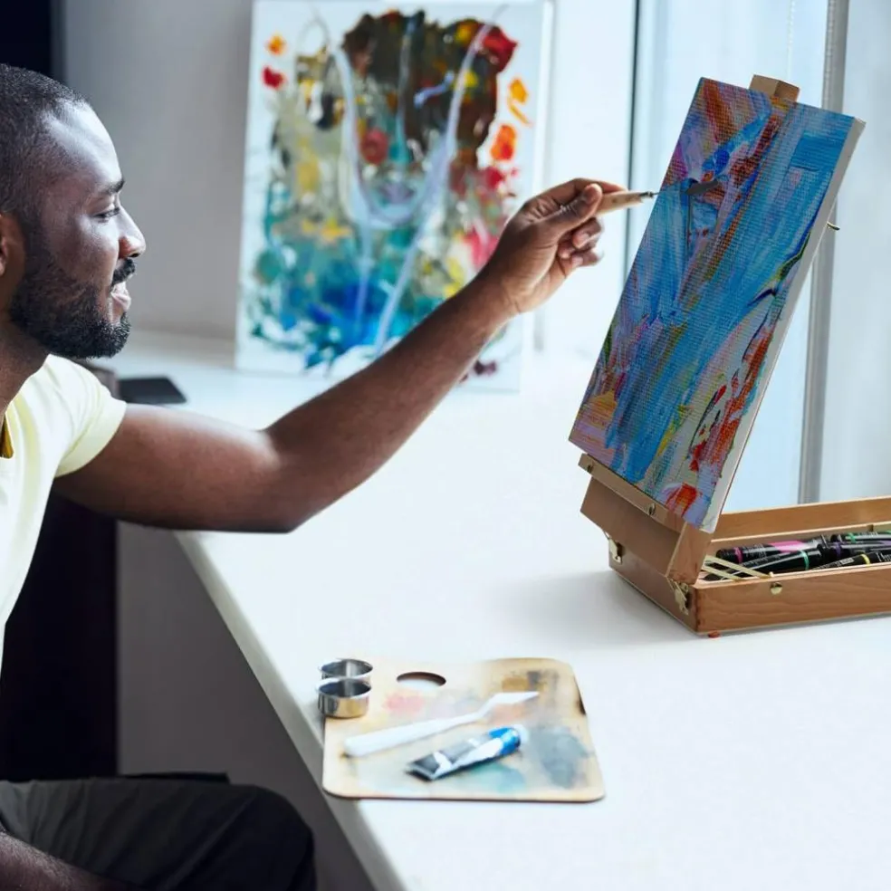 ARTIFY Adjustable Beechwood Tabletop Painting Easel, Table Sketch Box Easel, Desktop Artist Easel for Drawing (Easel Box)