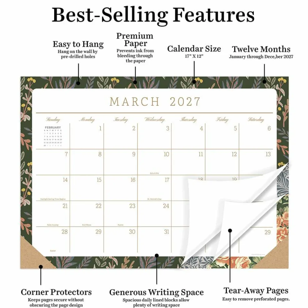 2027 Artisan Legacy Medium Desk Pad Monthly Blotter Calendar