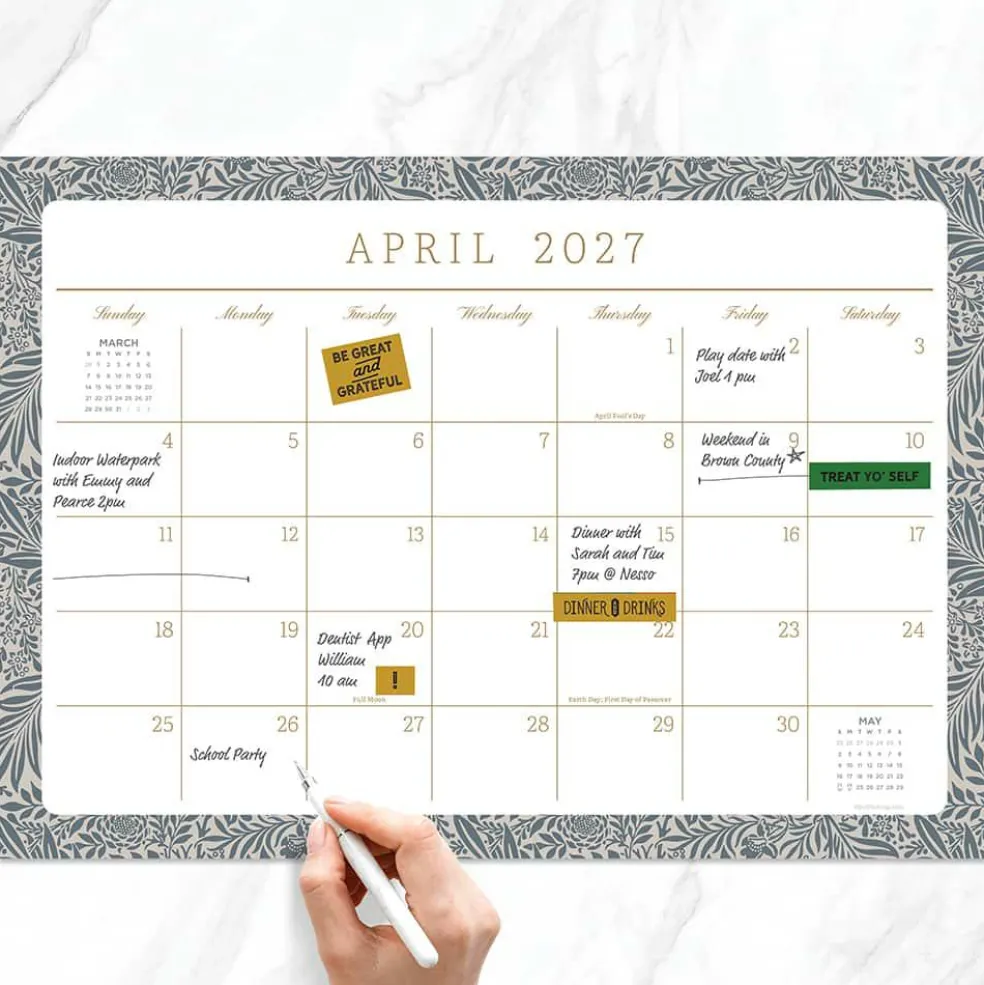 2027 Artisan Legacy Medium Desk Pad Monthly Blotter Calendar