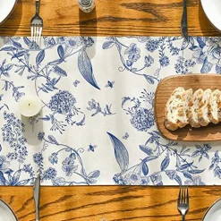 Artoid Mode Monochrome Sketch Birds and Flowers Summer Table Runner, Seasonal Spring Fall Kitchen Dining Table Decoration for Home Party Decor 13x72 Inch