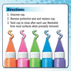 ArtSkills® Jumbo 5 Color Neon Glitter Glue Pens