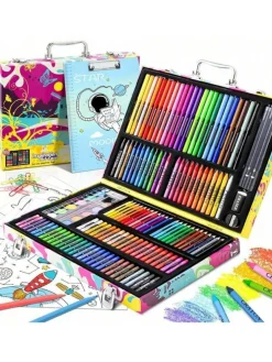 Art Supplies Deluxe Drawing Painting Set for Kids with Clipboard and Coloring Papers
