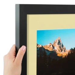ArtToFrames Collage Photo Picture Frame with 3 - 5x5 inch Openings, Framed in Black with Over 62 Mat Color Options and Regular Glass (CSM-3926-95)