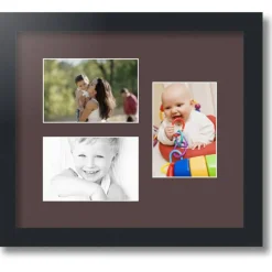 ArtToFrames Collage Photo Picture Frame with 3 - 4x6 inch Openings, Framed in Black with Over 62 Mat Color Options and Regular Glass (CSM-3926-389)