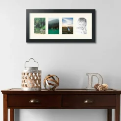 ArtToFrames Collage Photo Picture Frame with 4 - 4x6 inch Openings, Framed in Black with Over 62 Mat Color Options and Plexi Glass (CSM-3926-14)