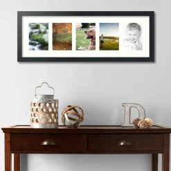 ArtToFrames Collage Photo Picture Frame with 5 - 5x7 inch Openings, Framed in Black with Over 62 Mat Color Options and Plexi Glass (CSM-3926-152)