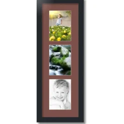 ArtToFrames Collage Photo Picture Frame with 3 - 5x7 inch Openings, Framed in Black with Over 62 Mat Color Options and Plexi Glass (CSM-3926-138)
