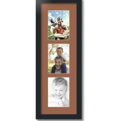 ArtToFrames Collage Photo Picture Frame with 3 - 5x7 inch Openings, Framed in Black with Over 62 Mat Color Options and Plexi Glass (CSM-3926-138)