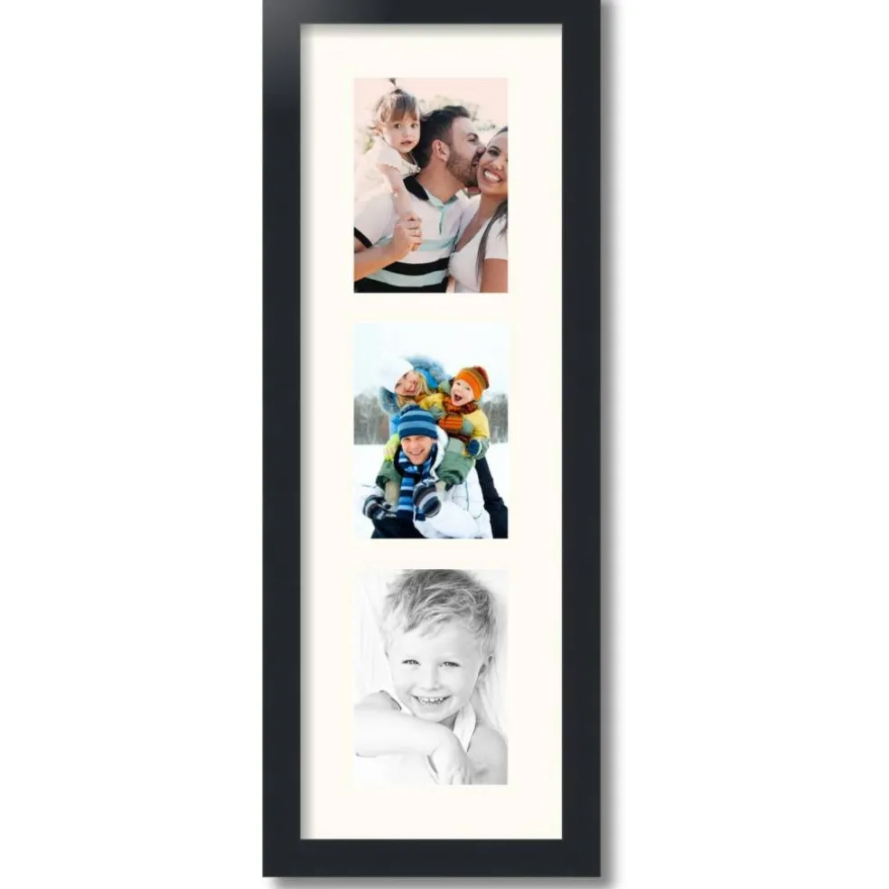 ArtToFrames Collage Photo Picture Frame with 3 - 5x7 inch Openings, Framed in Black with Over 62 Mat Color Options and Plexi Glass (CSM-3926-138)