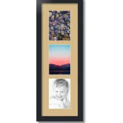 ArtToFrames Collage Photo Picture Frame with 3 - 5x7 inch Openings, Framed in Black with Over 62 Mat Color Options and Plexi Glass (CSM-3926-138)