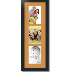 ArtToFrames Collage Photo Picture Frame with 3 - 5x7 inch Openings, Framed in Black with Over 62 Mat Color Options and Plexi Glass (CSM-3926-138)
