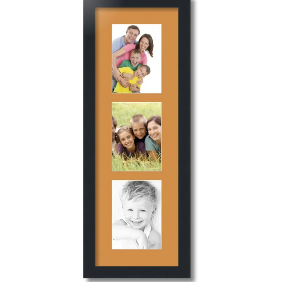 ArtToFrames Collage Photo Picture Frame with 3 - 5x7 inch Openings, Framed in Black with Over 62 Mat Color Options and Plexi Glass (CSM-3926-138)