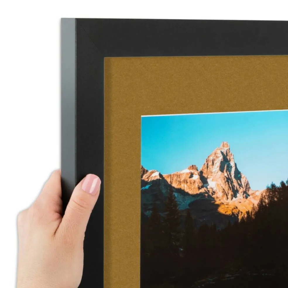 ArtToFrames Collage Photo Picture Frame with 3 - 5x7 inch Openings, Framed in Black with Over 62 Mat Color Options and Plexi Glass (CSM-3926-138)