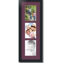 ArtToFrames Collage Photo Picture Frame with 3 - 5x7 inch Openings, Framed in Black with Over 62 Mat Color Options and Plexi Glass (CSM-3926-138)