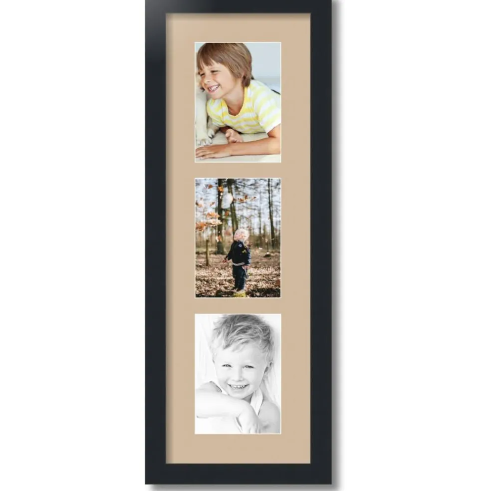 ArtToFrames Collage Photo Picture Frame with 3 - 5x7 inch Openings, Framed in Black with Over 62 Mat Color Options and Plexi Glass (CSM-3926-138)