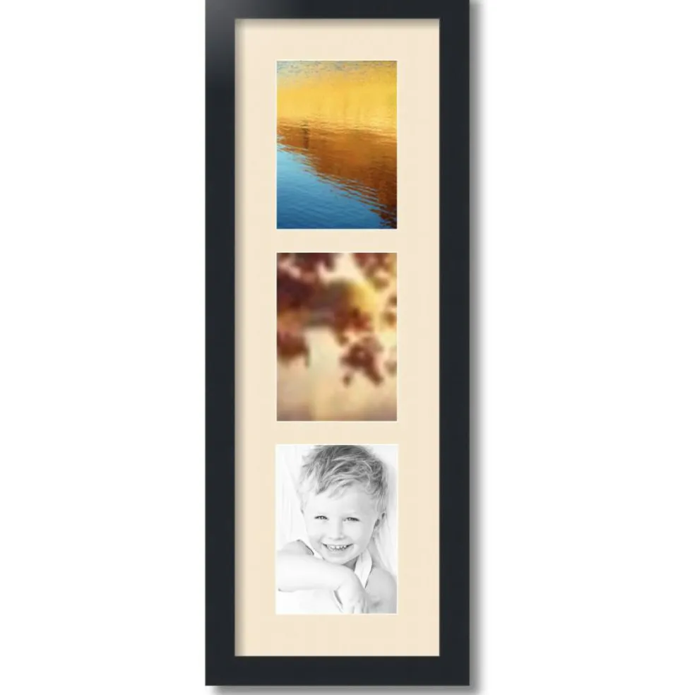 ArtToFrames Collage Photo Picture Frame with 3 - 5x7 inch Openings, Framed in Black with Over 62 Mat Color Options and Plexi Glass (CSM-3926-138)