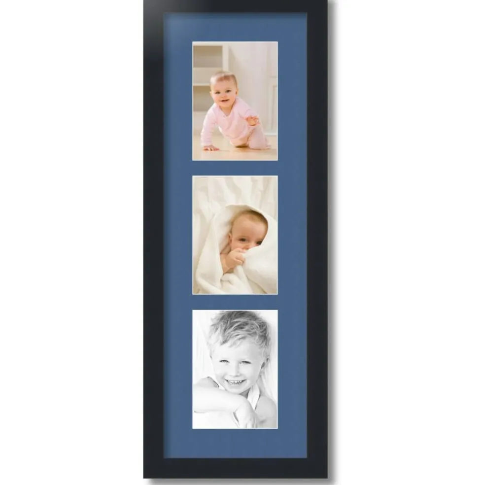 ArtToFrames Collage Photo Picture Frame with 3 - 5x7 inch Openings, Framed in Black with Over 62 Mat Color Options and Plexi Glass (CSM-3926-138)