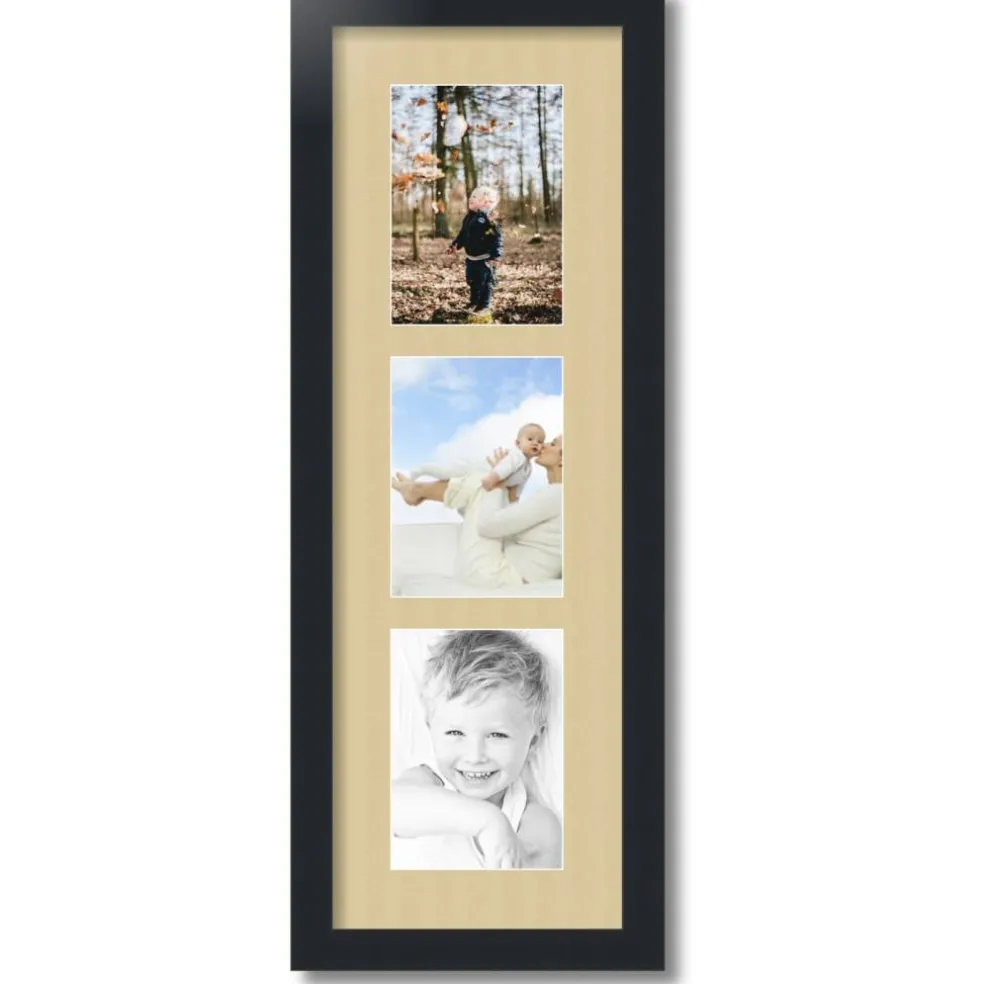 ArtToFrames Collage Photo Picture Frame with 3 - 5x7 inch Openings, Framed in Black with Over 62 Mat Color Options and Plexi Glass (CSM-3926-138)