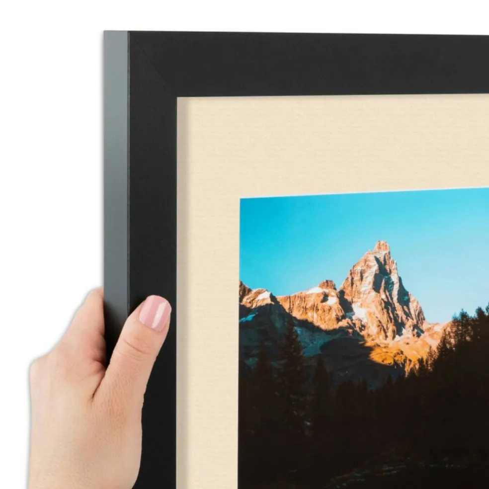 ArtToFrames Collage Photo Picture Frame with 3 - 5x7 inch Openings, Framed in Black with Over 62 Mat Color Options and Plexi Glass (CSM-3926-138)