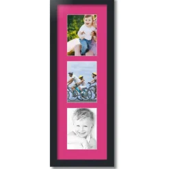 ArtToFrames Collage Photo Picture Frame with 3 - 5x7 inch Openings, Framed in Black with Over 62 Mat Color Options and Plexi Glass (CSM-3926-138)