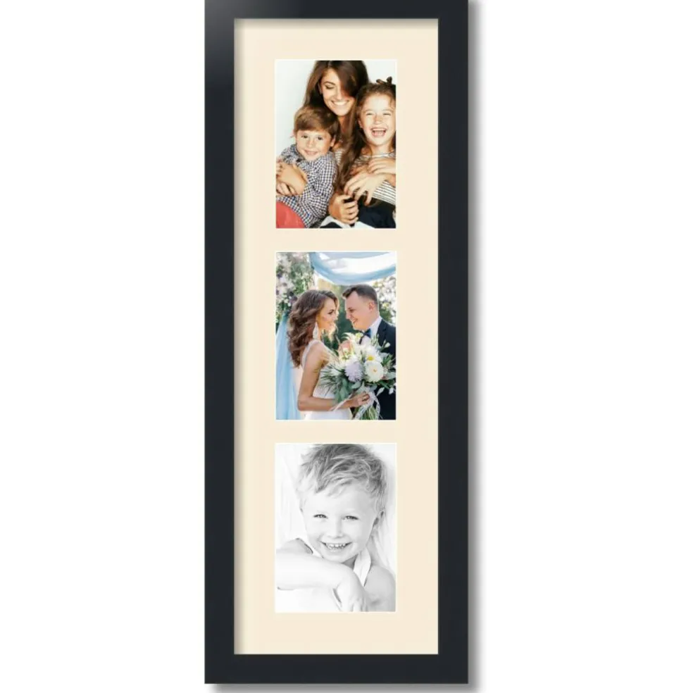 ArtToFrames Collage Photo Picture Frame with 3 - 5x7 inch Openings, Framed in Black with Over 62 Mat Color Options and Plexi Glass (CSM-3926-138)