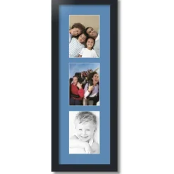ArtToFrames Collage Photo Picture Frame with 3 - 5x7 inch Openings, Framed in Black with Over 62 Mat Color Options and Plexi Glass (CSM-3926-138)