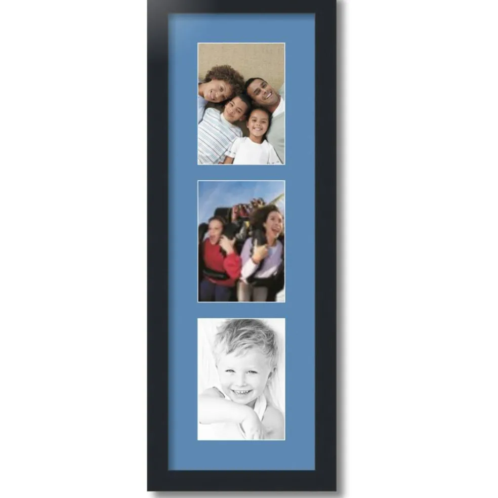 ArtToFrames Collage Photo Picture Frame with 3 - 5x7 inch Openings, Framed in Black with Over 62 Mat Color Options and Plexi Glass (CSM-3926-138)