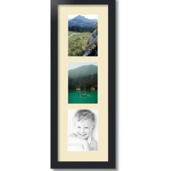 ArtToFrames Collage Photo Picture Frame with 3 - 5x7 inch Openings, Framed in Black with Over 62 Mat Color Options and Plexi Glass (CSM-3926-138)