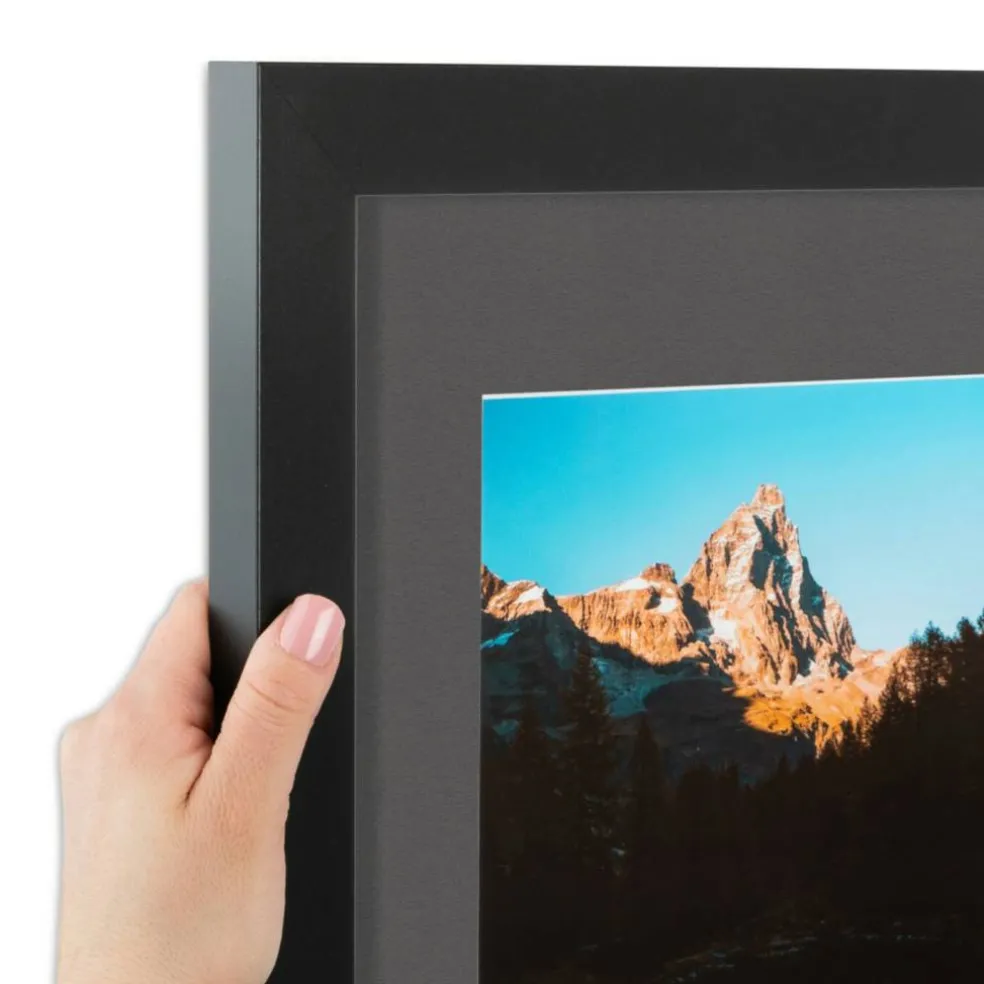 ArtToFrames Collage Photo Picture Frame with 3 - 5x7 inch Openings, Framed in Black with Over 62 Mat Color Options and Plexi Glass (CSM-3926-138)