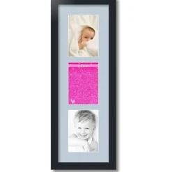 ArtToFrames Collage Photo Picture Frame with 3 - 5x7 inch Openings, Framed in Black with Over 62 Mat Color Options and Plexi Glass (CSM-3926-138)