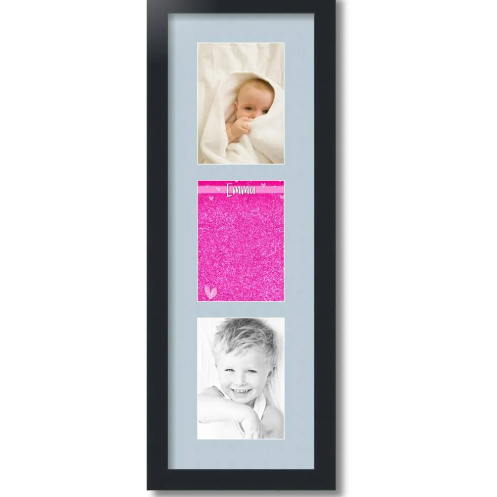 ArtToFrames Collage Photo Picture Frame with 3 - 5x7 inch Openings, Framed in Black with Over 62 Mat Color Options and Plexi Glass (CSM-3926-138)