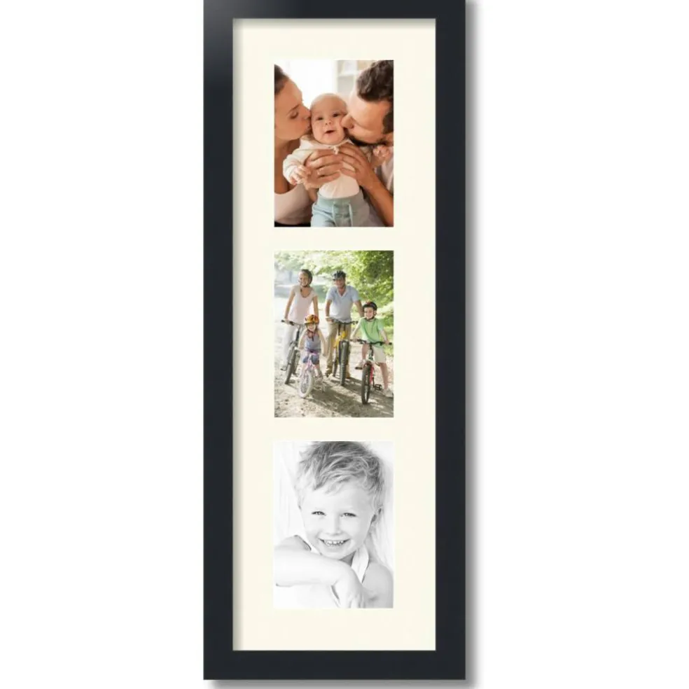 ArtToFrames Collage Photo Picture Frame with 3 - 5x7 inch Openings, Framed in Black with Over 62 Mat Color Options and Plexi Glass (CSM-3926-138)