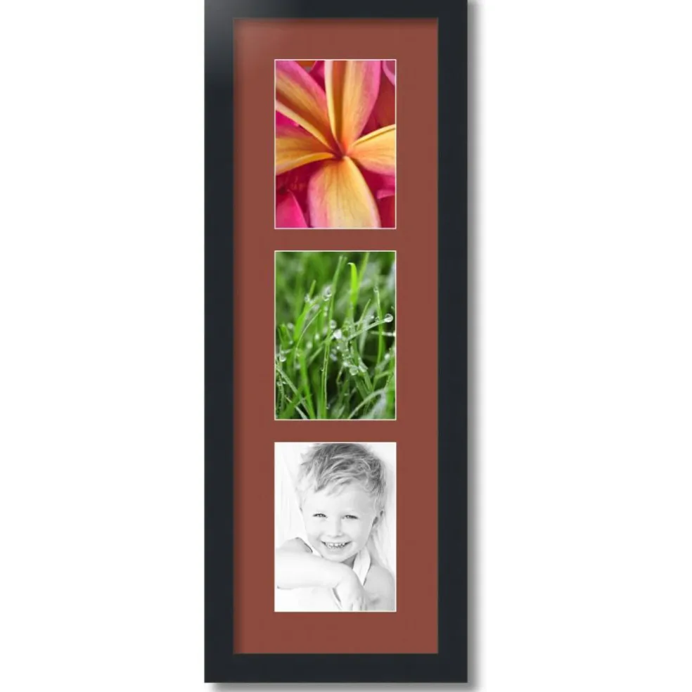 ArtToFrames Collage Photo Picture Frame with 3 - 5x7 inch Openings, Framed in Black with Over 62 Mat Color Options and Plexi Glass (CSM-3926-138)