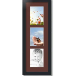 ArtToFrames Collage Photo Picture Frame with 3 - 5x7 inch Openings, Framed in Black with Over 62 Mat Color Options and Plexi Glass (CSM-3926-138)
