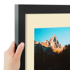 ArtToFrames Collage Photo Picture Frame with 3 - 5x7 inch Openings, Framed in Black with Over 62 Mat Color Options and Plexi Glass (CSM-3926-138)