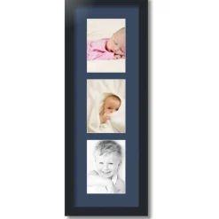 ArtToFrames Collage Photo Picture Frame with 3 - 5x7 inch Openings, Framed in Black with Over 62 Mat Color Options and Plexi Glass (CSM-3926-138)