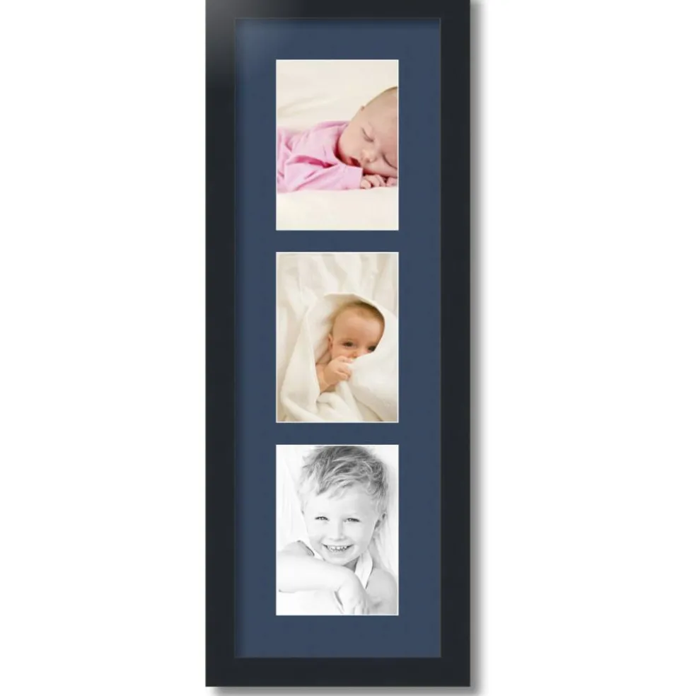 ArtToFrames Collage Photo Picture Frame with 3 - 5x7 inch Openings, Framed in Black with Over 62 Mat Color Options and Plexi Glass (CSM-3926-138)