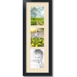 ArtToFrames Collage Photo Picture Frame with 3 - 5x7 inch Openings, Framed in Black with Over 62 Mat Color Options and Plexi Glass (CSM-3926-138)