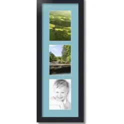 ArtToFrames Collage Photo Picture Frame with 3 - 5x7 inch Openings, Framed in Black with Over 62 Mat Color Options and Plexi Glass (CSM-3926-138)