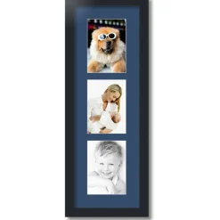 ArtToFrames Collage Photo Picture Frame with 3 - 5x7 inch Openings, Framed in Black with Over 62 Mat Color Options and Plexi Glass (CSM-3926-138)