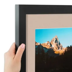 ArtToFrames Collage Photo Picture Frame with 3 - 5x7 inch Openings, Framed in Black with Over 62 Mat Color Options and Plexi Glass (CSM-3926-138)