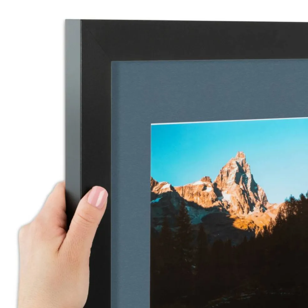 ArtToFrames Collage Photo Picture Frame with 3 - 5x7 inch Openings, Framed in Black with Over 62 Mat Color Options and Plexi Glass (CSM-3926-138)