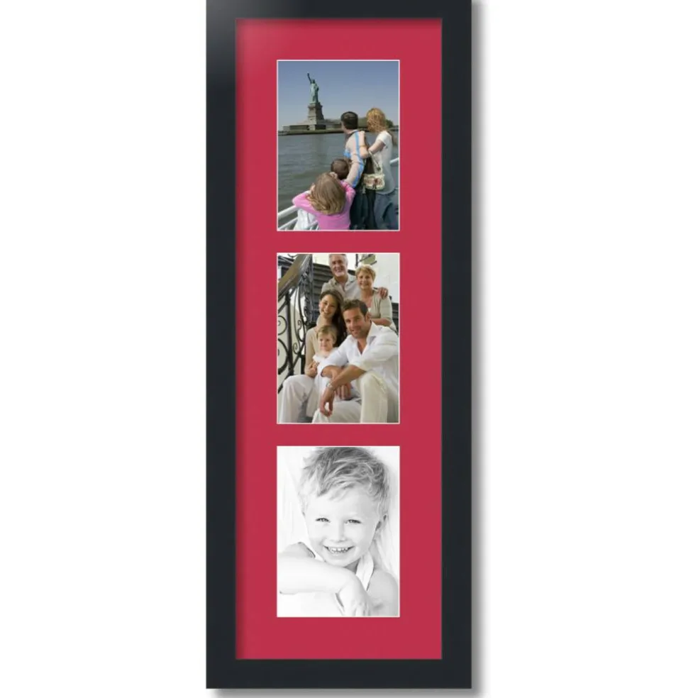 ArtToFrames Collage Photo Picture Frame with 3 - 5x7 inch Openings, Framed in Black with Over 62 Mat Color Options and Plexi Glass (CSM-3926-138)