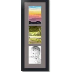 ArtToFrames Collage Photo Picture Frame with 3 - 5x7 inch Openings, Framed in Black with Over 62 Mat Color Options and Plexi Glass (CSM-3926-138)