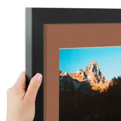 ArtToFrames Collage Photo Picture Frame with 3 - 5x7 inch Openings, Framed in Black with Over 62 Mat Color Options and Plexi Glass (CSM-3926-138)