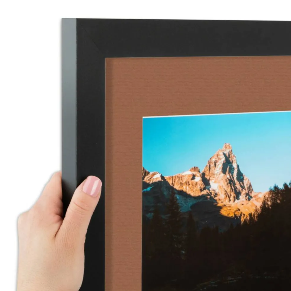 ArtToFrames Collage Photo Picture Frame with 3 - 5x7 inch Openings, Framed in Black with Over 62 Mat Color Options and Plexi Glass (CSM-3926-138)